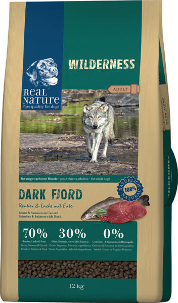 Adult Wilderness Dark Fjord kronhjort, laks & and 12 kg