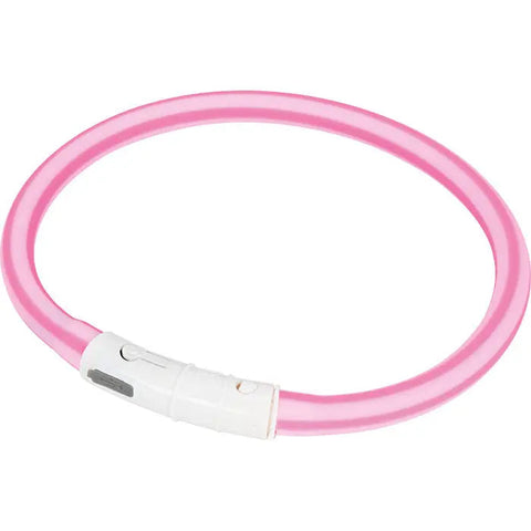 Lyshalsbånd Blinking Silikone 45 cm pink stribet