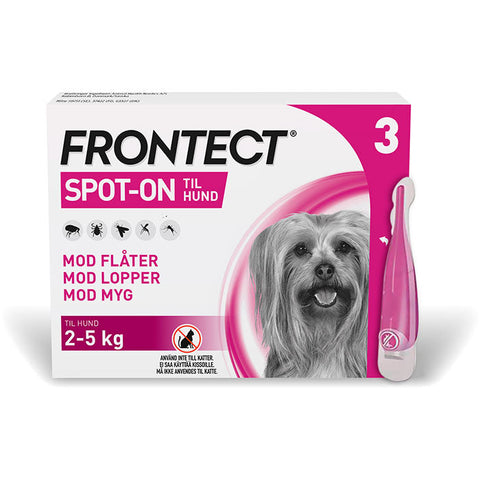 FRONTECT Flåt-, mygge- & loppemiddel Spot-on hund 2-5 kg - 3x0,5 ml
