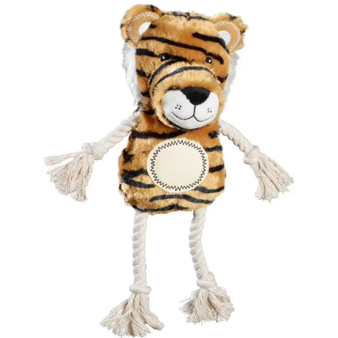 Hundelegetøj tiger m/reb 30x20 cm